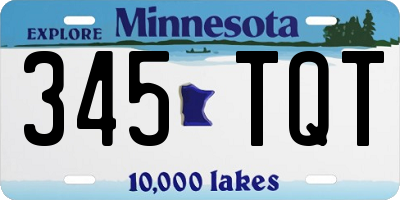 MN license plate 345TQT