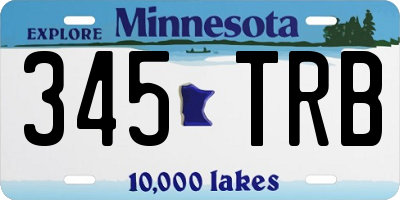 MN license plate 345TRB