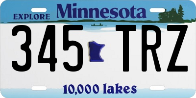 MN license plate 345TRZ