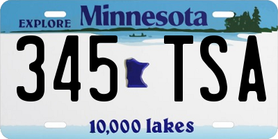 MN license plate 345TSA
