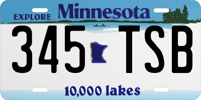 MN license plate 345TSB