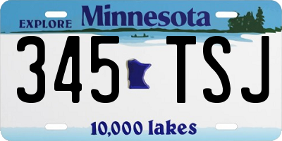 MN license plate 345TSJ