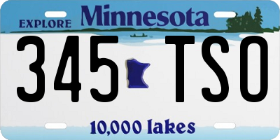 MN license plate 345TSO
