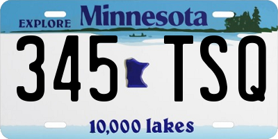 MN license plate 345TSQ
