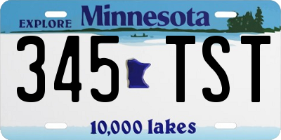 MN license plate 345TST