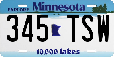 MN license plate 345TSW