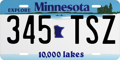 MN license plate 345TSZ