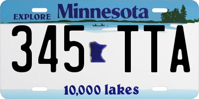 MN license plate 345TTA