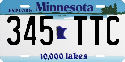 MN license plate 345TTC