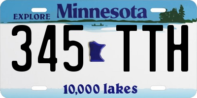 MN license plate 345TTH