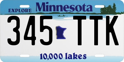 MN license plate 345TTK