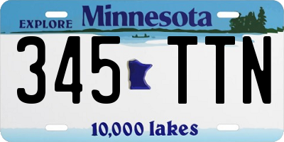 MN license plate 345TTN