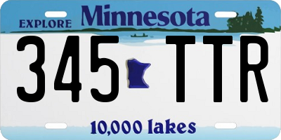 MN license plate 345TTR