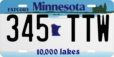 MN license plate 345TTW