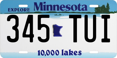 MN license plate 345TUI