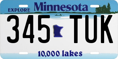 MN license plate 345TUK