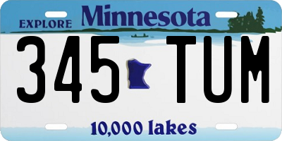 MN license plate 345TUM
