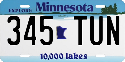 MN license plate 345TUN