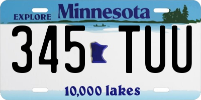 MN license plate 345TUU
