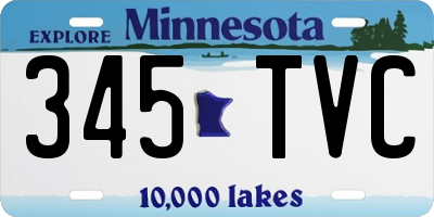 MN license plate 345TVC