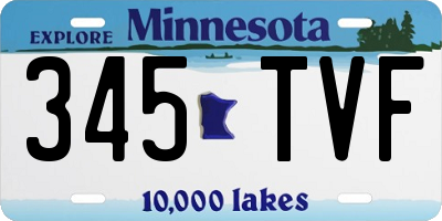 MN license plate 345TVF