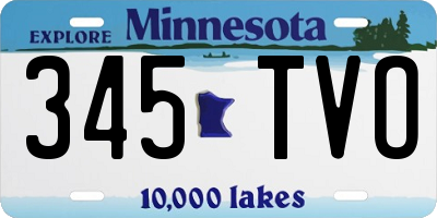 MN license plate 345TVO
