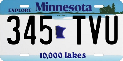 MN license plate 345TVU
