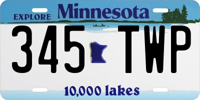 MN license plate 345TWP