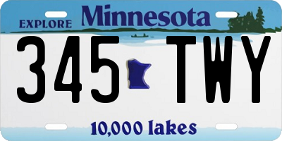 MN license plate 345TWY