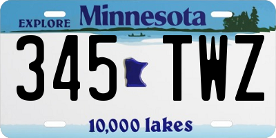 MN license plate 345TWZ
