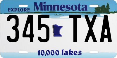 MN license plate 345TXA