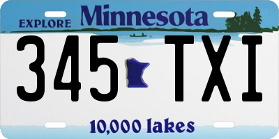 MN license plate 345TXI