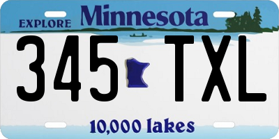 MN license plate 345TXL