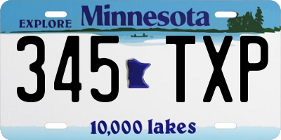 MN license plate 345TXP