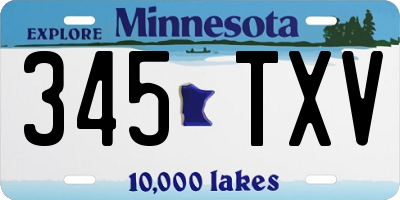 MN license plate 345TXV