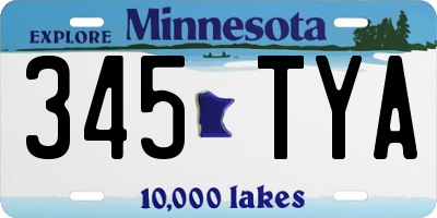 MN license plate 345TYA