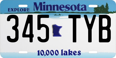 MN license plate 345TYB