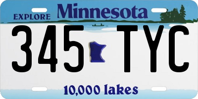 MN license plate 345TYC