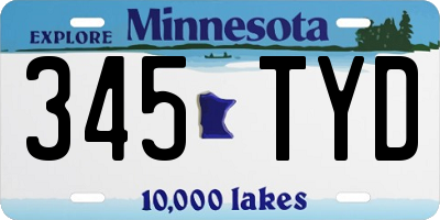 MN license plate 345TYD