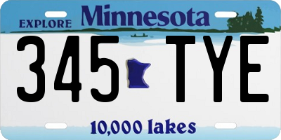 MN license plate 345TYE