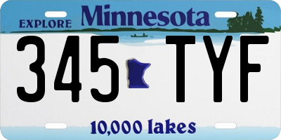 MN license plate 345TYF