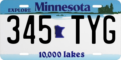 MN license plate 345TYG