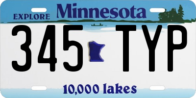 MN license plate 345TYP