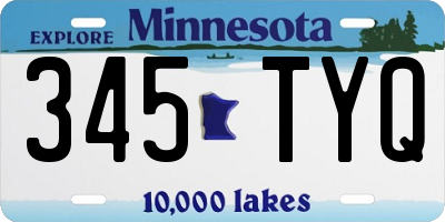 MN license plate 345TYQ