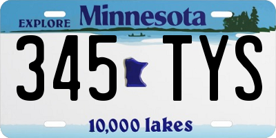 MN license plate 345TYS