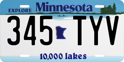 MN license plate 345TYV
