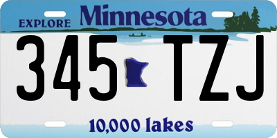 MN license plate 345TZJ