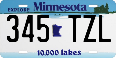MN license plate 345TZL
