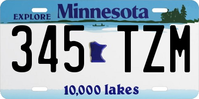 MN license plate 345TZM