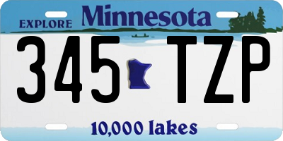 MN license plate 345TZP